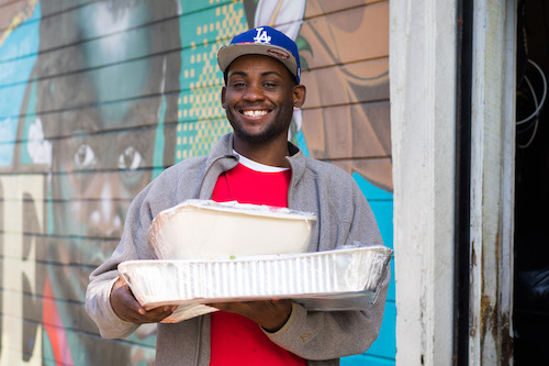 Food Rescuer with trays of food